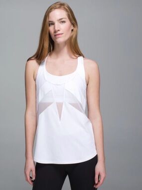 Lululemon Sz Small If You’re Lucky White Athletic Tank White